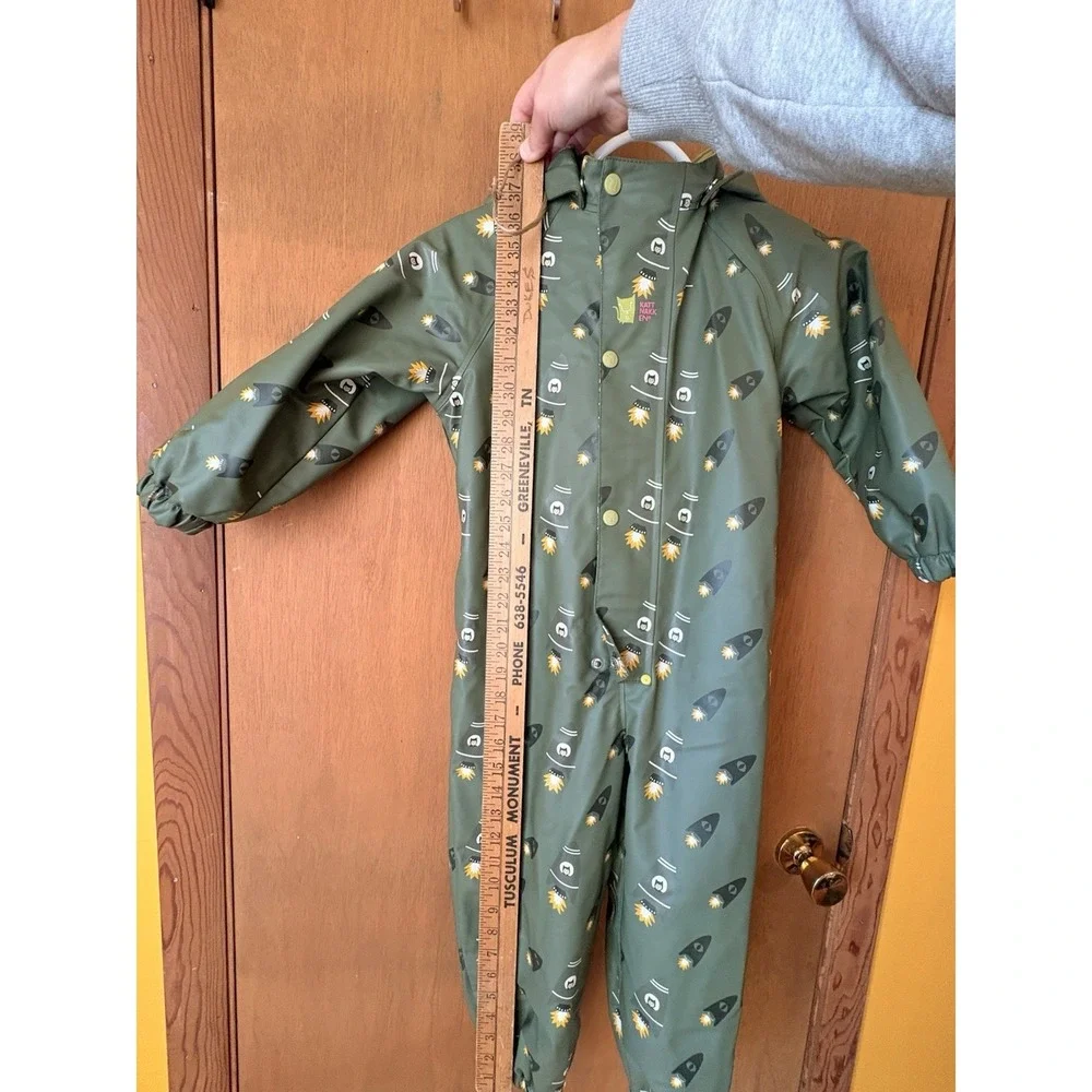 Katnakken Rain Suit Kids 4T Green Quilted Waterproof Snowsuit Hagl 104cm